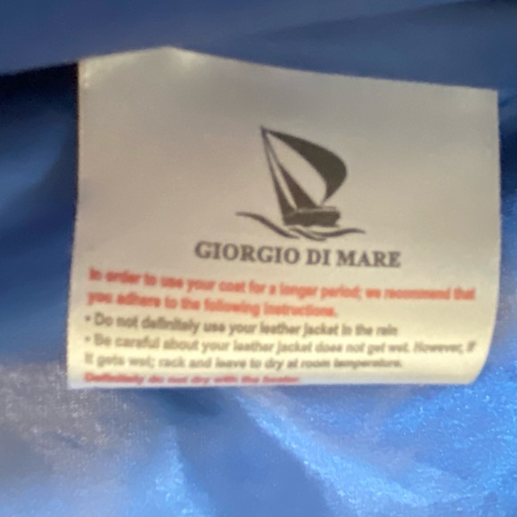 Giorgio Di Mare Dark Blue Leather Jacket : Medium Size - Picture 6 of 12
